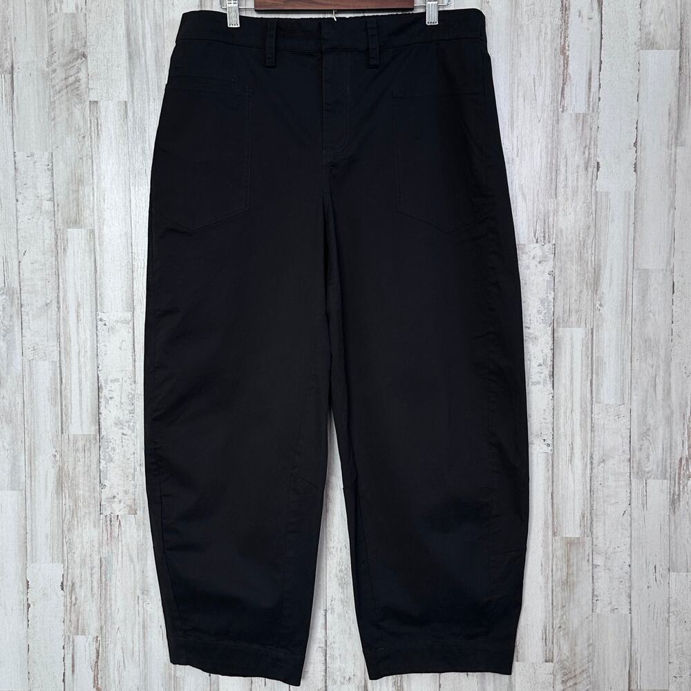 NWOT Ruti Slouchy Soft Twill Pants 14 Black Cotton Stretch Waist MSRP 190